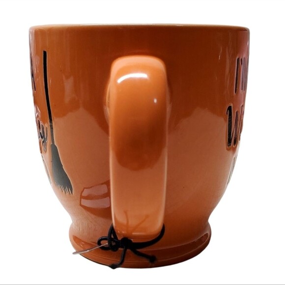 PERFECTLY WICKED Orange and Black Halloween Theme Ceramic Coffee Mug - Picture 3 of 5